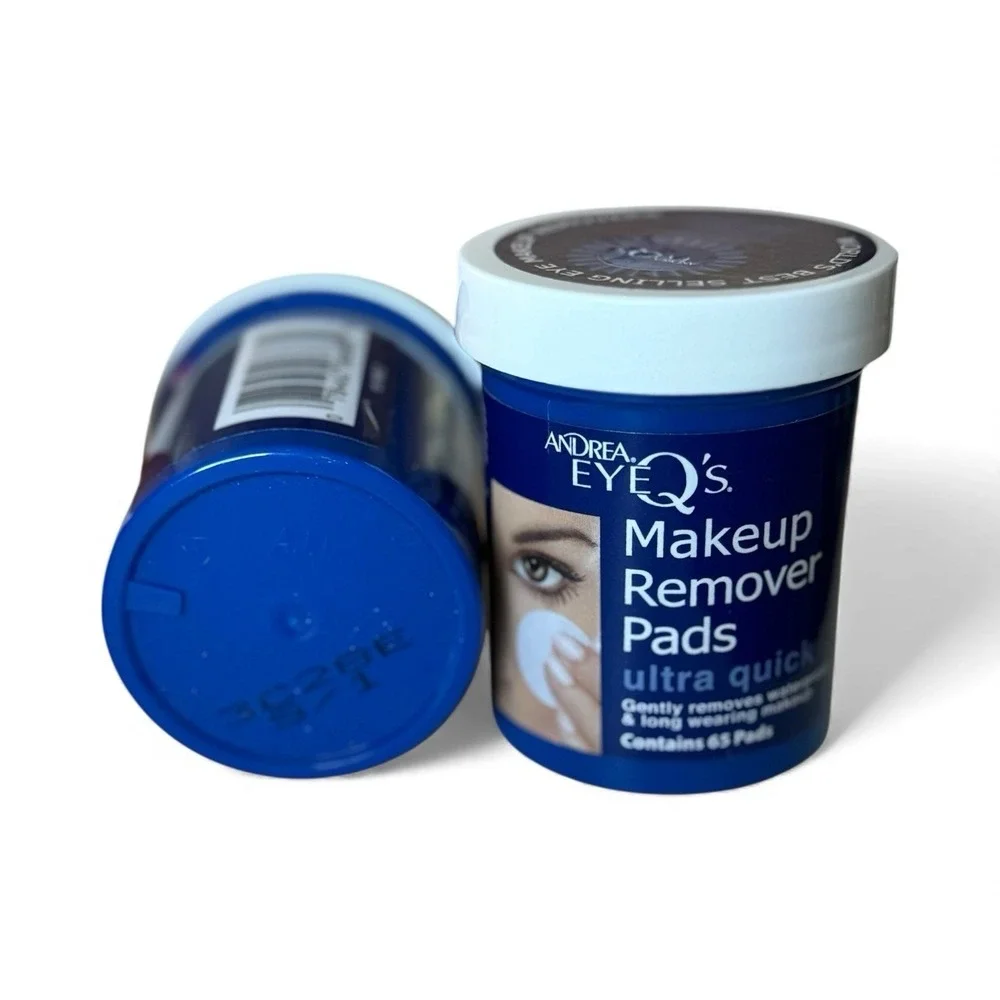 Two Andrea Eye-Makeup Remover Pads‎ 65 Pads Ea. Gently Removes Waterproof